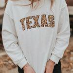 Letter Desert Hat Print Long Sleeve Black Sweatshirt