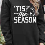Letter Desert Hat Print Long Sleeve Black Sweatshirt