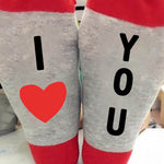 Letter Print Color Block Tube Stockings