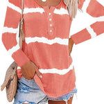 Tie-dye Buttoned Long Sleeve Top
