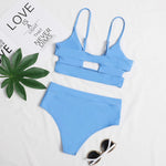 EP Sexy Bikini Set Cut Out Swimwear Women High Waist Swimwear Bandage Bathing Suits
