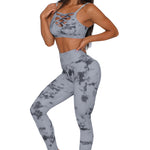 Tie-dye Crisscross Sport Bra and Leggings Set