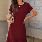 Tassel Ruffle Short Sleeve Mini Dress