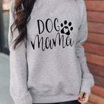Letter Desert Hat Print Long Sleeve Black Sweatshirt