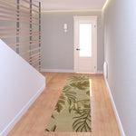 2' x 8' Sand Leaves Wool Runner Rug