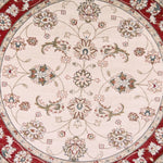 8' Round  Polypropylene Ivory or Red Area Rug