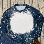 Navy Tie-dyed Crew Neck Pullover Sweatshirt