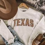 Letter Desert Hat Print Long Sleeve Black Sweatshirt