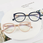 EP Personality trend retro lady cat eye personality anti blue light flat lens frame new optical lens