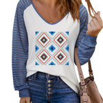 Leopard Print Patchwork Mesh Long Sleeve Top