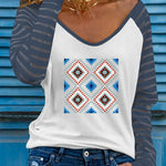 Leopard Print Patchwork Mesh Long Sleeve Top