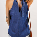 Halter Neck Denim Tank Top