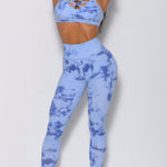 Tie-dye Crisscross Sport Bra and Leggings Set