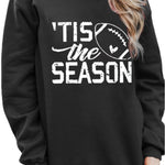 Letter Desert Hat Print Long Sleeve Black Sweatshirt