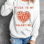 Letter Desert Hat Print Long Sleeve Black Sweatshirt