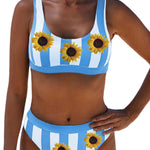 Athletic Striped Tank High Waist Bikini