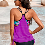 Printed Lined Tankini Swimsuit