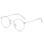 EP Blue Glass Flat Mirror Women Retro Metal Frame Unisex Glass Frame Round Ladies CJ2027