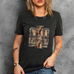 Letter Graphic Print Short Sleeve Tee