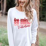 Letter Desert Hat Print Long Sleeve Black Sweatshirt