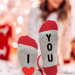 Letter Print Color Block Tube Stockings