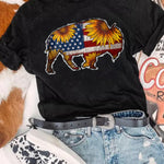 Letter Graphic Print Short Sleeve Tee
