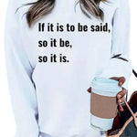 Letter Desert Hat Print Long Sleeve Black Sweatshirt