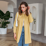 Pleated women trench coat Single-breasted belt female windbreaker High street ladies wind coat