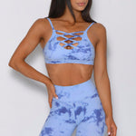 Tie-dye Crisscross Sport Bra and Leggings Set