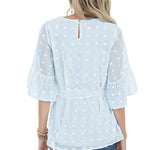 Swiss Dot Tie Blouse