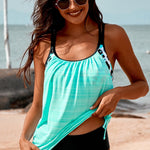 Printed Lined Tankini Swimsuit