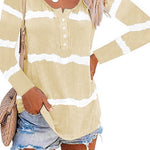 Tie-dye Buttoned Long Sleeve Top