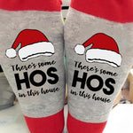 Letter Print Color Block Tube Stockings