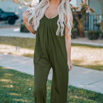 Spaghetti Straps Wide Leg Pocketed Jumpsuits
