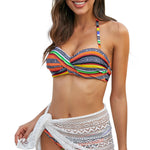 Boho Stripes Push up Bikini Set