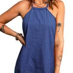Halter Neck Denim Tank Top