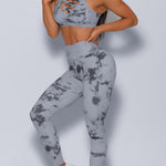 Tie-dye Crisscross Sport Bra and Leggings Set