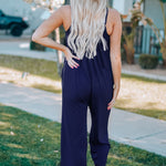Spaghetti Straps Wide Leg Pocketed Jumpsuits