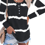 Tie-dye Buttoned Long Sleeve Top