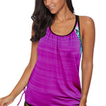 Printed Lined Tankini Swimsuit