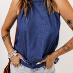 Halter Neck Denim Tank Top