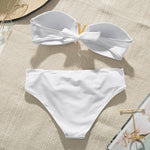 White woman swimsuit Summer beach sexy bikini set