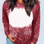 Navy Tie-dyed Crew Neck Pullover Sweatshirt