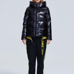 Short women winter coat parkas warm hooded shiny jacket coat Ladies office casual snow coat