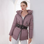 Casual hooded women winter coat parka Zipper pocket padded jacket coat ladies cotton warm coat female