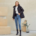 Casual hooded women winter coat parka Zipper pocket padded jacket coat ladies cotton warm coat female