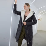 Hooded parkas coat women New warm cotton long winter coat jacket Ladies office padded jacket female