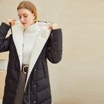 Hooded parkas coat women New warm cotton long winter coat jacket Ladies office padded jacket female