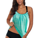 Printed Lined Tankini Swimsuit