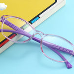 EP new children's anti-blue light flat mirror baby retro elliptical frame jelly color children's net class glasses